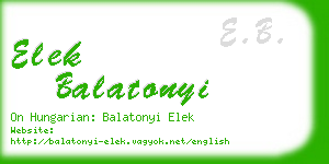 elek balatonyi business card